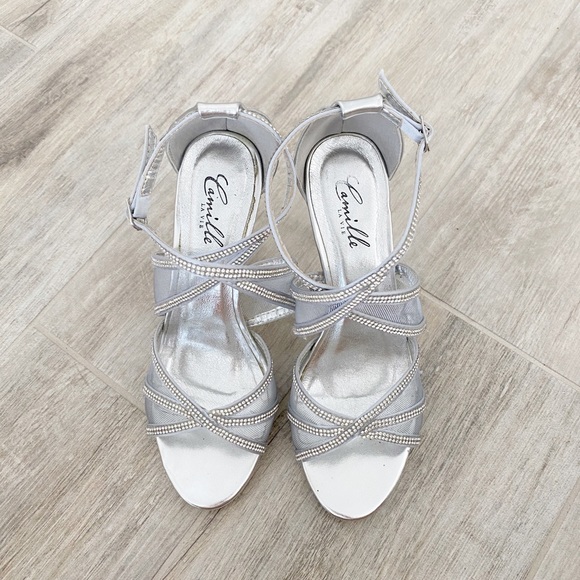 Camille La Vie Rhinestone High Heeled Sandals, 7.5 - Picture 7 of 8